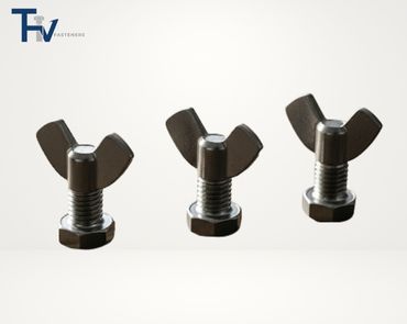 Ba bu lông cánh chuồn (swing bolts) bằng thép không gỉ chất lượng cao của THV Fasteners, dùng để siết chặt bằng tay