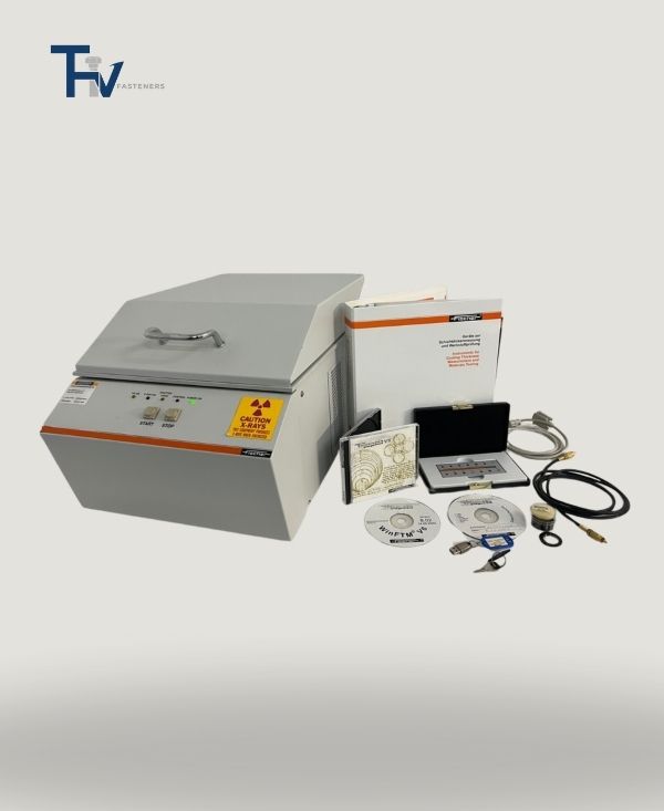 A Spectrometer X-Ray fluorescence (XRF) analyzer from THV Fasteners' lab, used for precise material composition and coating thickness analysis.