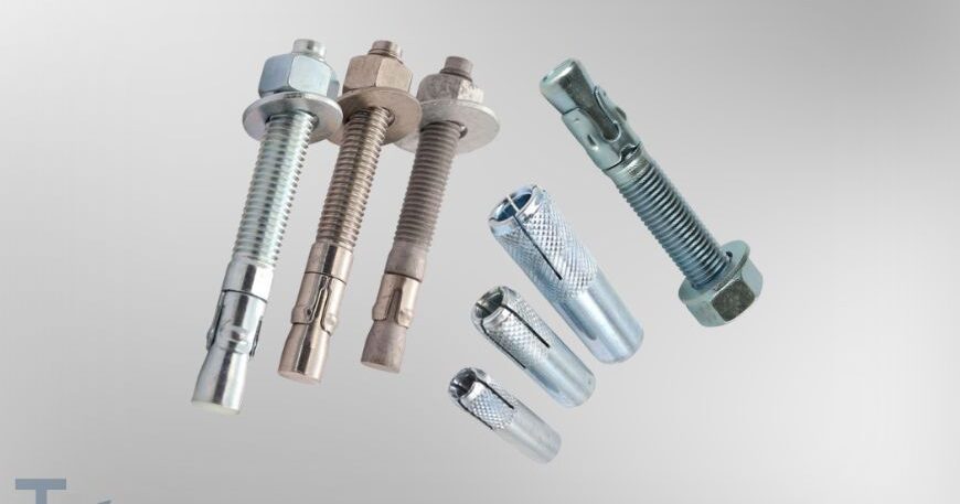 Three high-strength anchor fasteners from THV Fasteners, showing their sharp points and flat heads, designed for fastening .