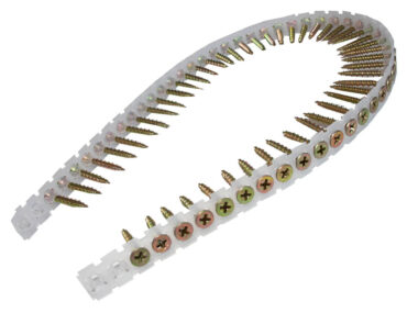 White collated plastic with zinc wood screw